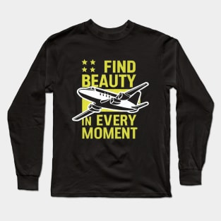 Diseño de Avión con frase motivacional Long Sleeve T-Shirt